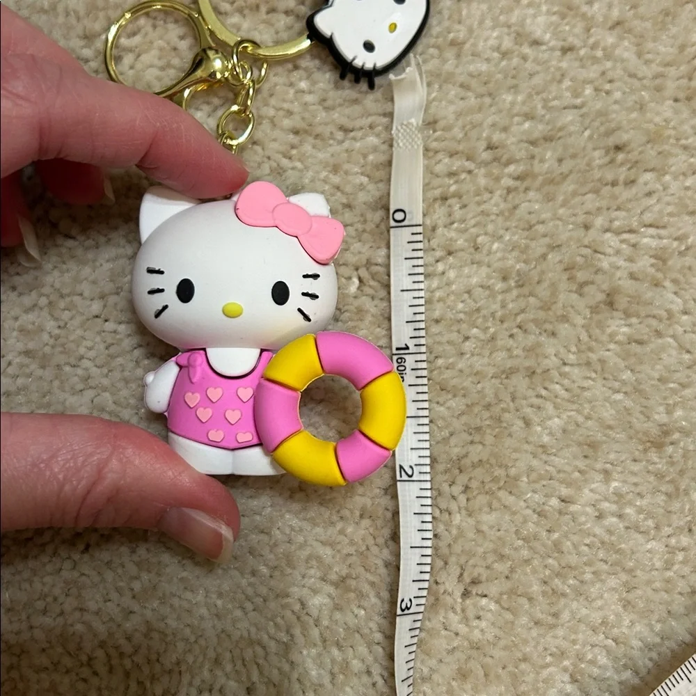 Hello Kitty Pool Floatie Keychain Charm Sanrio Accessory for Bag or Keys New